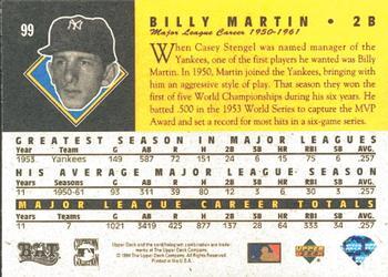 1994 Upper Deck All-Time Heroes - 125th Anniversary #99 Billy Martin Back