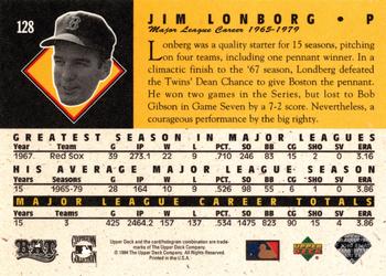 1994 Upper Deck All-Time Heroes - 125th Anniversary #128 Jim Lonborg Back
