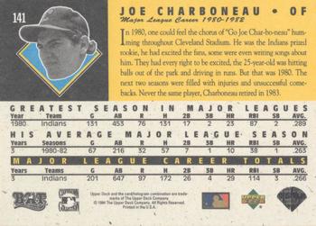 1994 Upper Deck All-Time Heroes - 125th Anniversary #141 Joe Charboneau Back