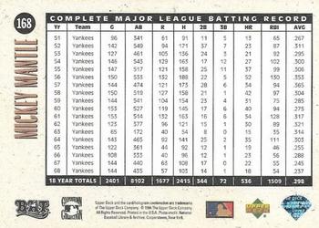 1994 Upper Deck All-Time Heroes - 125th Anniversary #168 Mickey Mantle Back