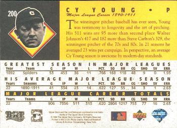 1994 Upper Deck All-Time Heroes - 125th Anniversary #200 Cy Young Back