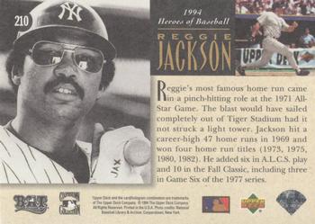 1994 Upper Deck All-Time Heroes - 125th Anniversary #210 Reggie Jackson Back