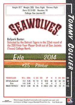 2014 Grandstand Erie SeaWolves #NNO Tommy Collier Back