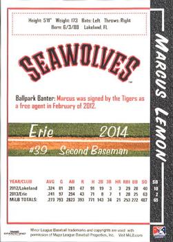 2014 Grandstand Erie SeaWolves #NNO Marcus Lemon Back