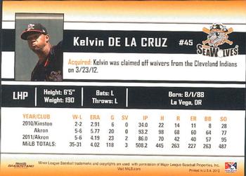 2012 Grandstand Erie SeaWolves #NNO Kelvin de la Cruz Back