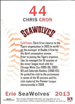 2013 Grandstand Erie SeaWolves #NNO Chris Cron Back