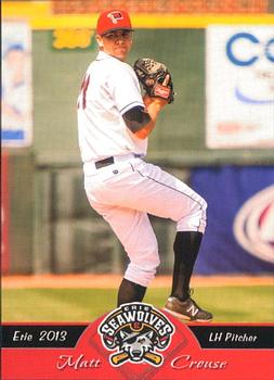 2013 Grandstand Erie SeaWolves #NNO Matt Crouse Front