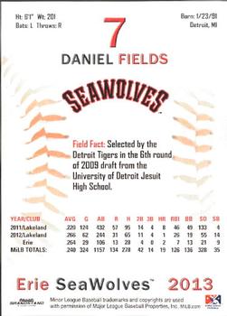 2013 Grandstand Erie SeaWolves #NNO Daniel Fields Back