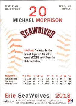 2013 Grandstand Erie SeaWolves #NNO Michael Morrison Back