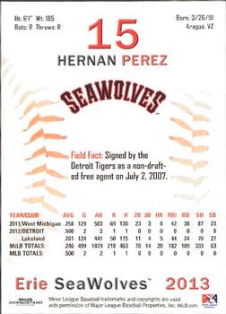 2013 Grandstand Erie SeaWolves #NNO Hernan Perez Back