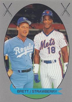 1989 Pacific Cards & Comics Crossed Bats (unlicensed) #10 George Brett / Darryl Strawberry Front