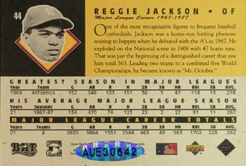 1994 Upper Deck All-Time Heroes - Autographs #44 Reggie Jackson Back