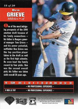 1994 Upper Deck All-Time Heroes - Next in Line #18 Ben Grieve Back