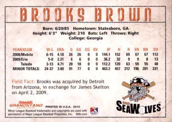 2010 Grandstand Erie SeaWolves #NNO Brooks Brown Back