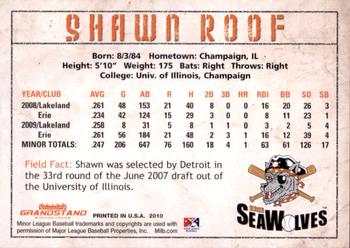 2010 Grandstand Erie SeaWolves #NNO Shawn Roof Back