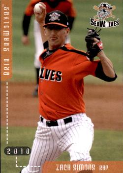2010 Grandstand Erie SeaWolves #NNO Zach Simons Front
