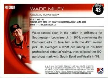 2010 Topps Pro Debut #43 Wade Miley Back