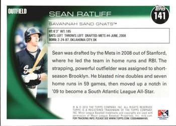 2010 Topps Pro Debut #141 Sean Ratliff Back