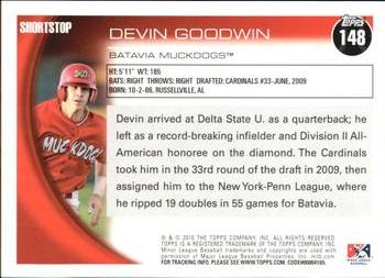 2010 Topps Pro Debut #148 Devin Goodwin Back