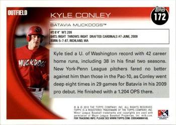 2010 Topps Pro Debut #172 Kyle Conley Back