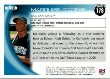 2010 Topps Pro Debut #178 Marquise Cooper Back