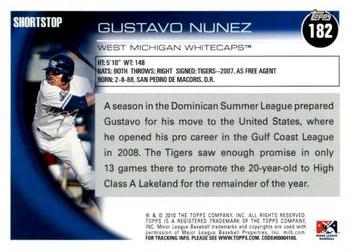 2010 Topps Pro Debut #182 Gustavo Nunez Back