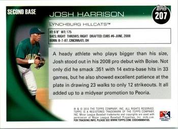 2010 Topps Pro Debut #207 Josh Harrison Back
