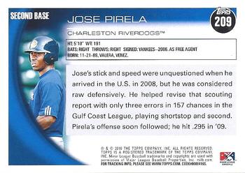 2010 Topps Pro Debut #209 Jose Pirela Back