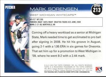 2010 Topps Pro Debut #213 Mark Sorensen Back