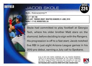 2010 Topps Pro Debut #224 Jake Skole Back