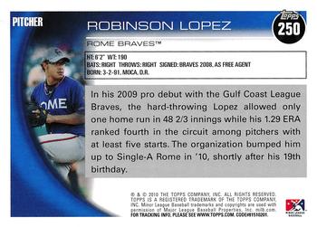 2010 Topps Pro Debut #250 Robinson Lopez Back