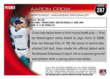 2010 Topps Pro Debut #287 Aaron Crow Back