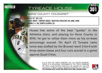 2010 Topps Pro Debut #301 Tyreace House Back