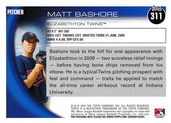 2010 Topps Pro Debut #311 Matt Bashore Back