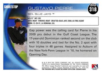 2010 Topps Pro Debut #318 Gustavo Pierre Back
