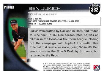 2010 Topps Pro Debut #332 Ben Jukich Back
