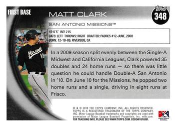 2010 Topps Pro Debut #348 Matt Clark Back