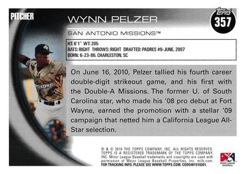 2010 Topps Pro Debut #357 Wynn Pelzer Back