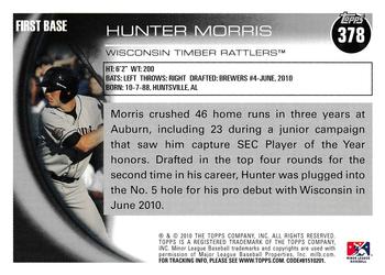 2010 Topps Pro Debut #378 Hunter Morris Back