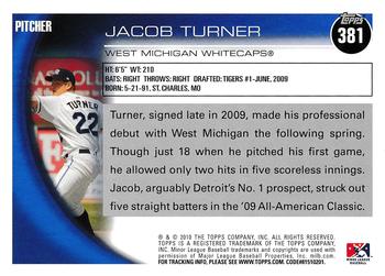 2010 Topps Pro Debut #381 Jacob Turner Back