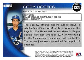 2010 Topps Pro Debut #384 Cody Rogers Back