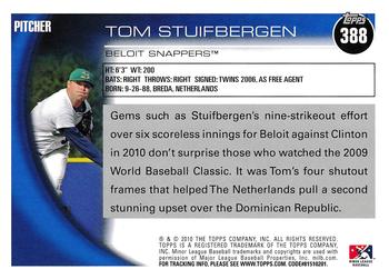 2010 Topps Pro Debut #388 Tom Stuifbergen Back