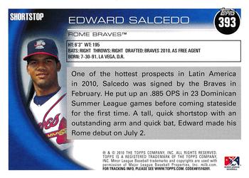 2010 Topps Pro Debut #393 Edward Salcedo Back