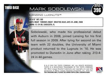 2010 Topps Pro Debut #396 Mark Sobolewski Back