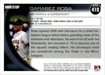 2010 Topps Pro Debut #419 Garabez Rosa Back