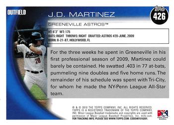 2010 Topps Pro Debut #426 J.D. Martinez Back