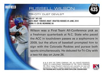 2010 Topps Pro Debut #435 Russell Wilson Back
