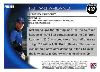 2010 Topps Pro Debut #437 T.J. McFarland Back