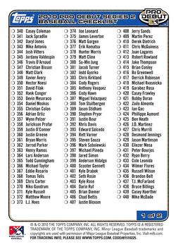 2010 Topps Pro Debut #NNO Checklist: 221-440 Back