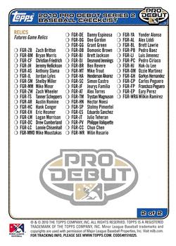 2010 Topps Pro Debut #NNO Checklist: Inserts Back